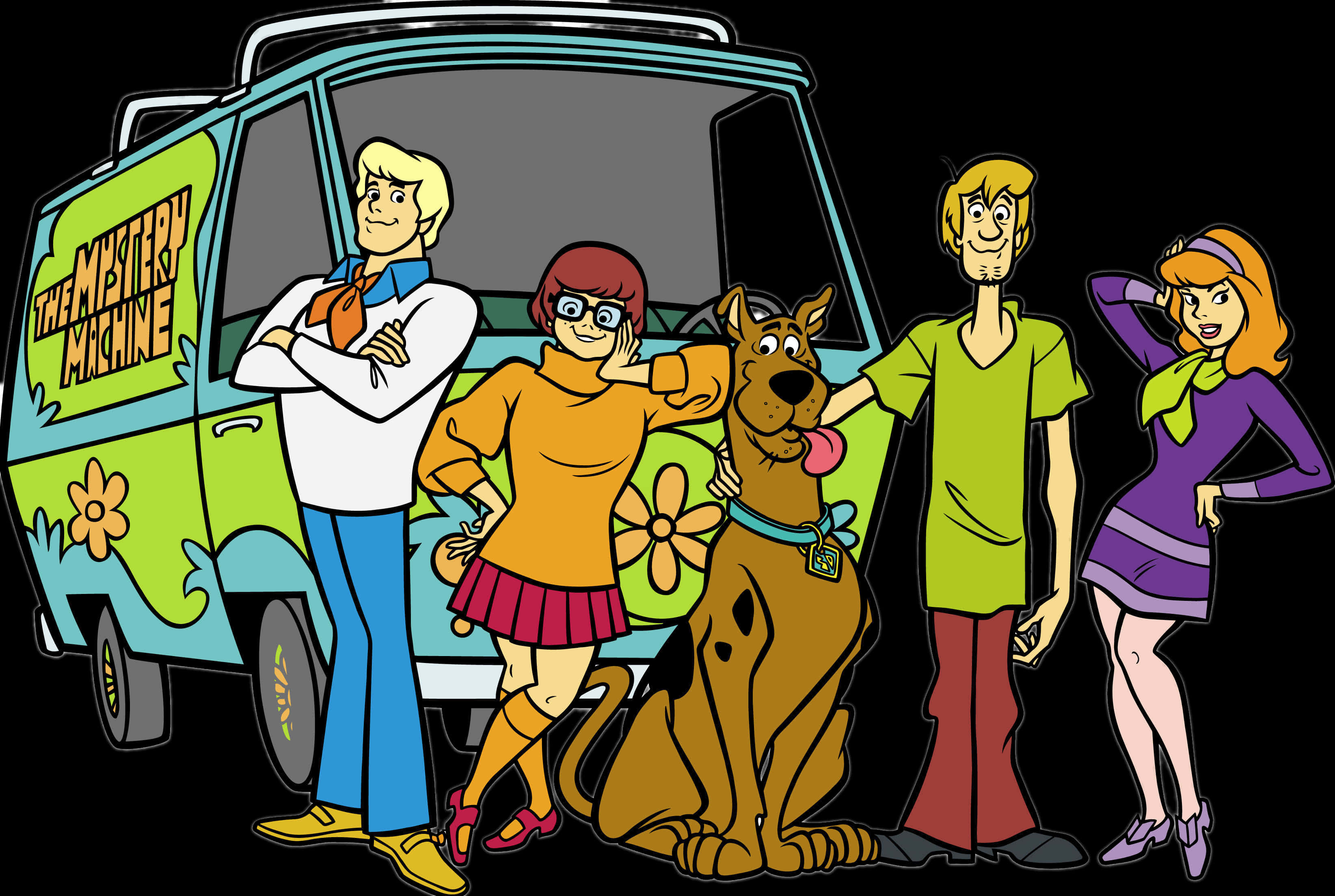 Scooby Doo Mystery Machineand Gang PNG
