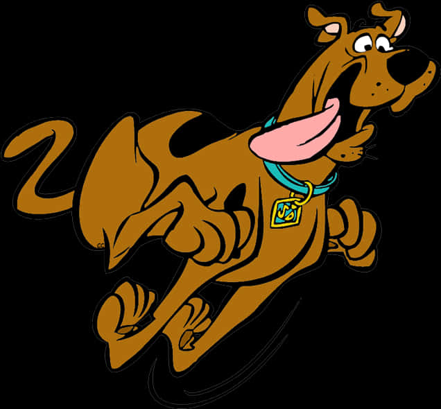 Scooby Doo Running Black Background PNG