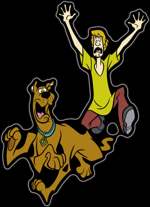 Scooby Dooand Shaggy Frightened PNG