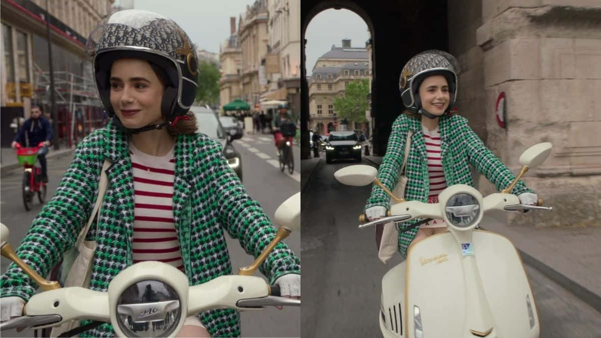 Scooter Emily Riding In Paris Picture