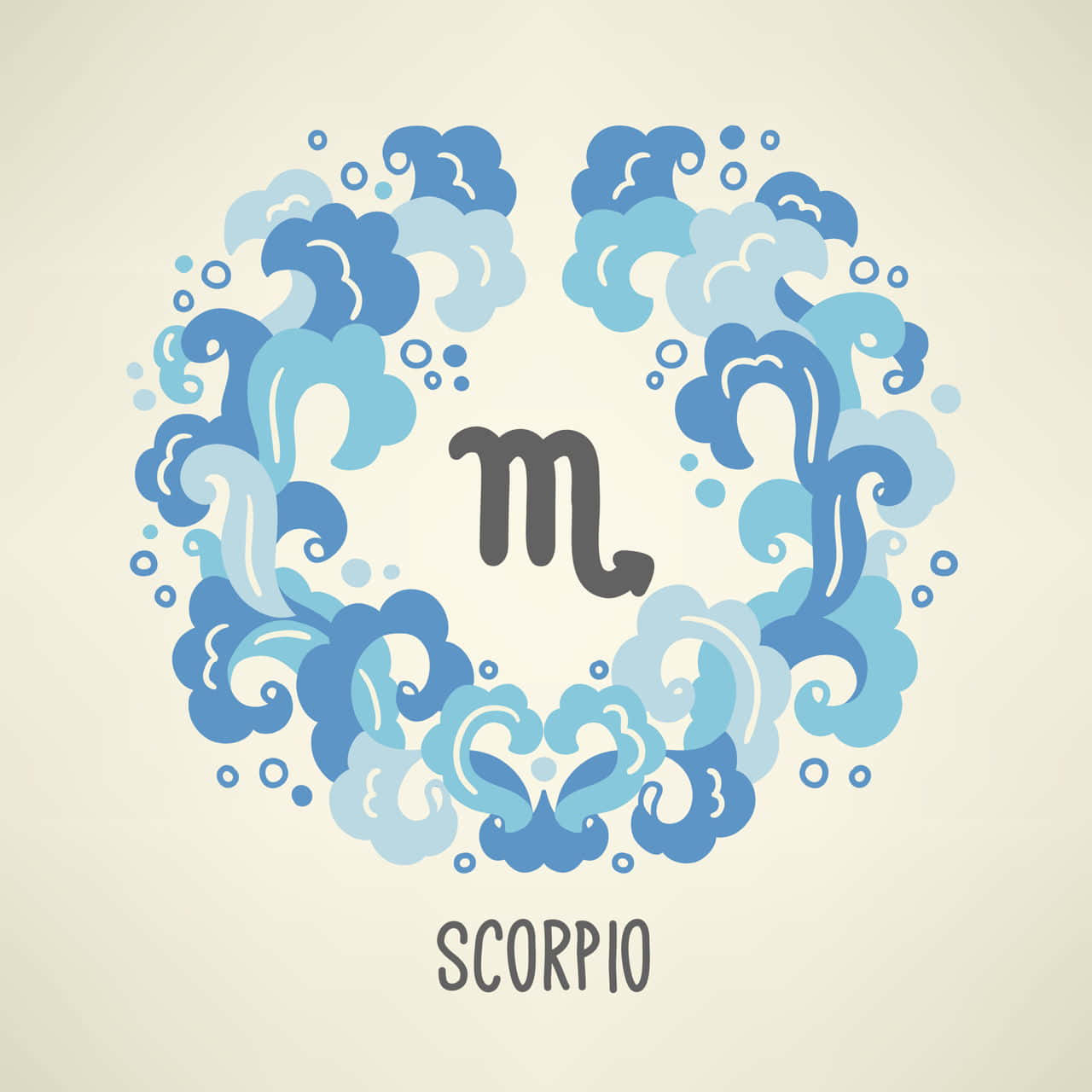 Scorpio Zodiac Sign With Waves And Waves