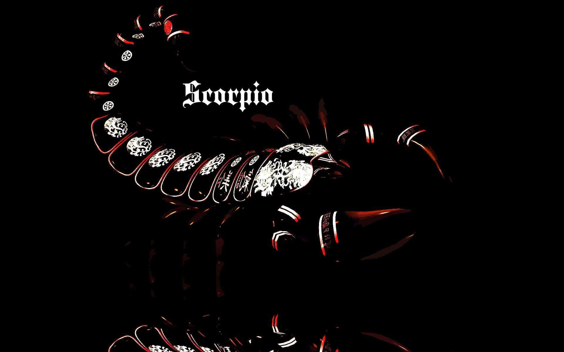 A Scorpion With A Red And Black Background