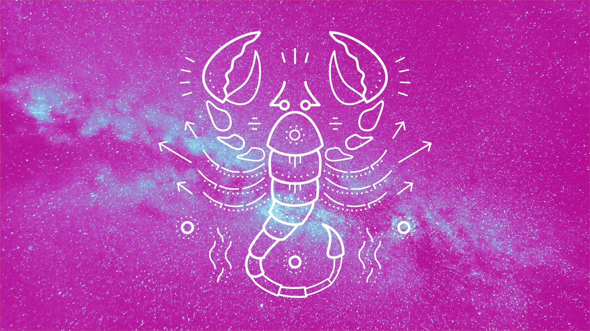 A Scorpion Is Drawn On A Purple Background