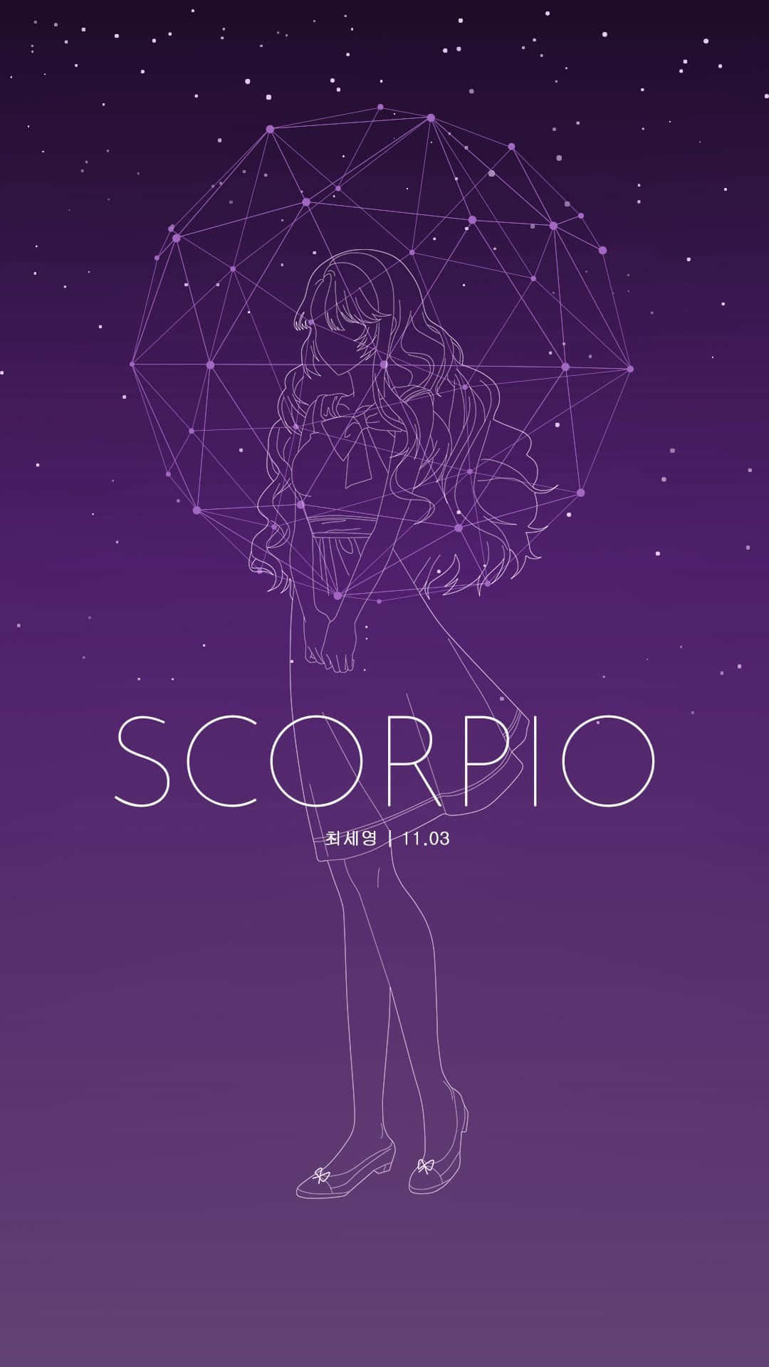 Scorpioneiphone Ragazza Viola Astrologia Sfondo