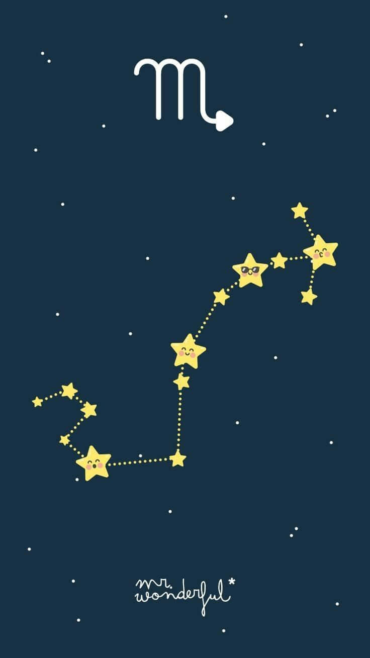 Unsigno Del Zodiaco Con Una Estrella En El Cielo Fondo de pantalla