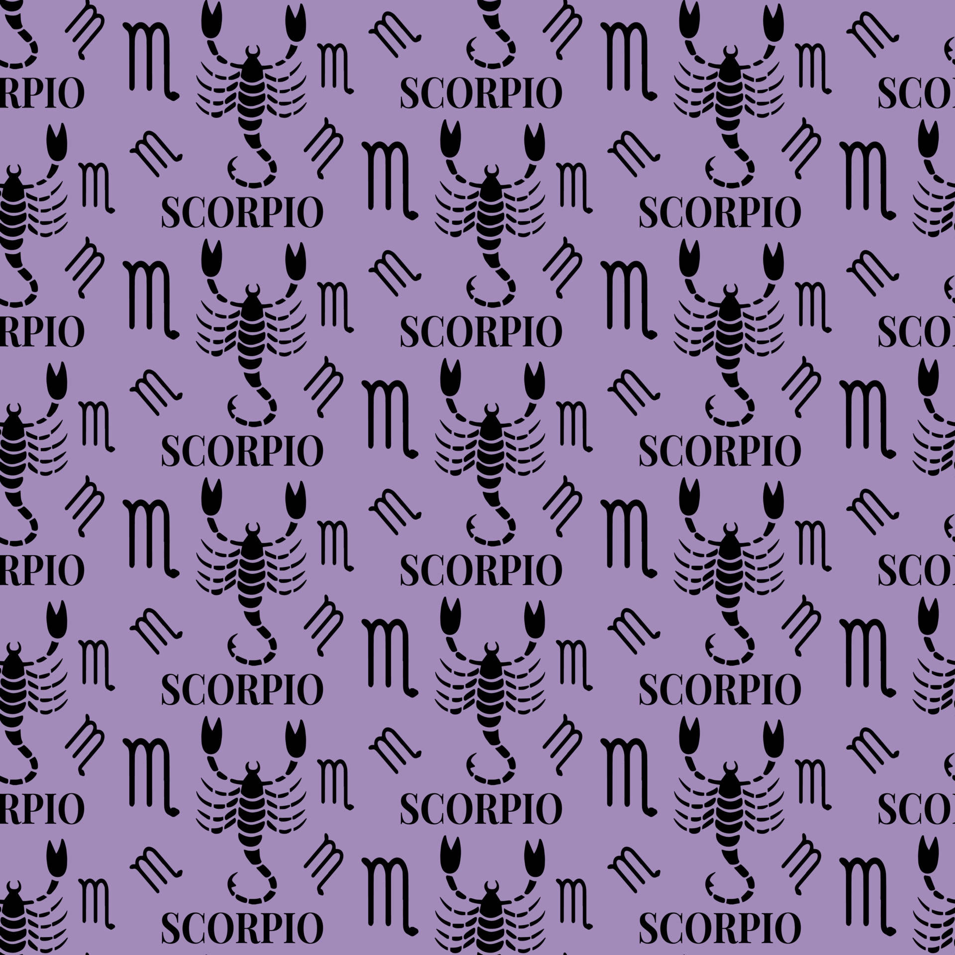 Enigmatic Scorpio Zodiac Symbol in Purple Hues Wallpaper
