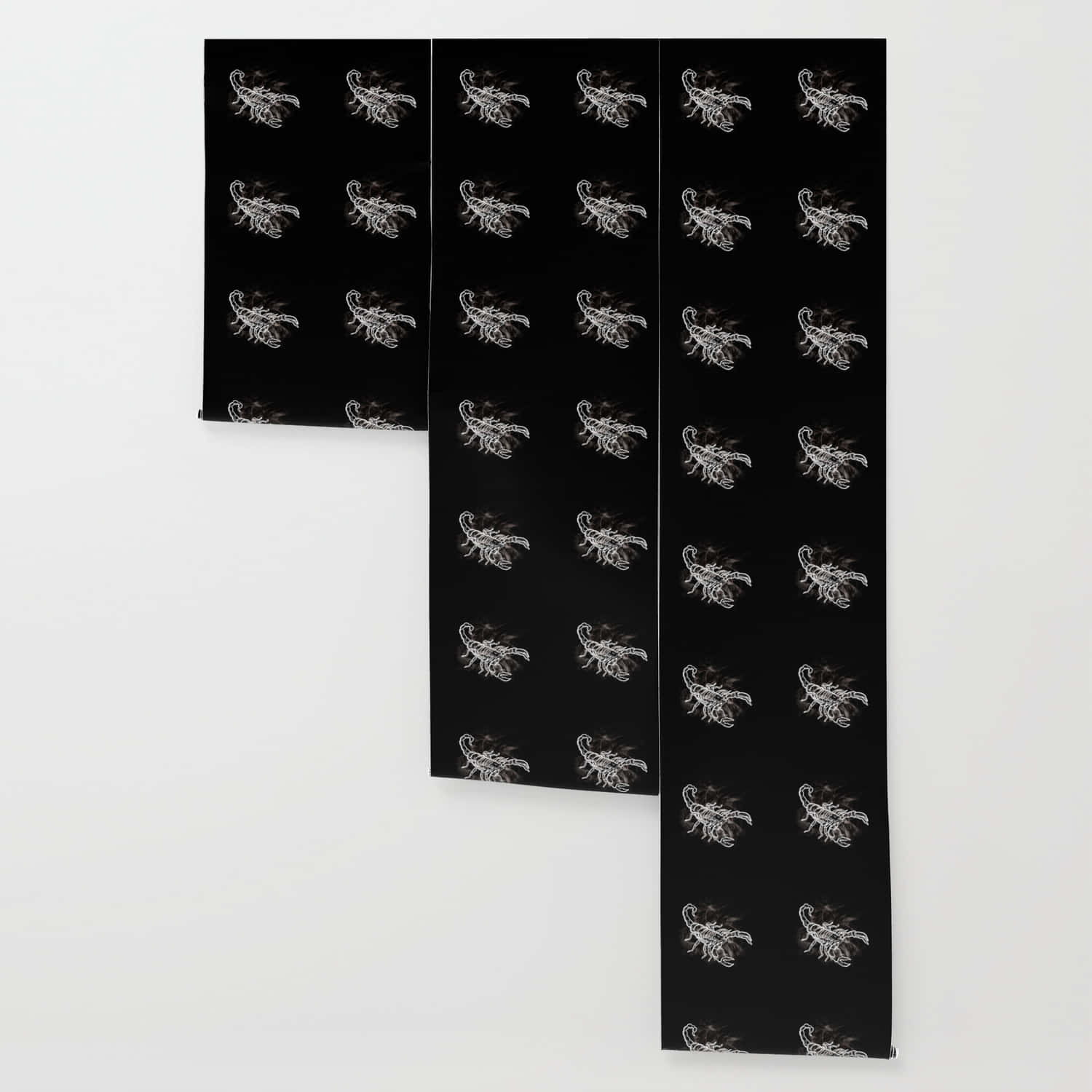 A Black And White Wall Hanging With A Black Cat On It Wallpaper