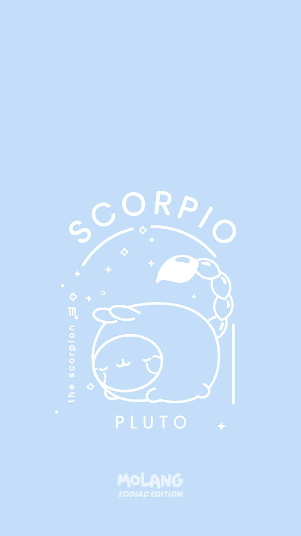 Scorpiopluto - Uno Scorpione Bianco E Blu Sfondo