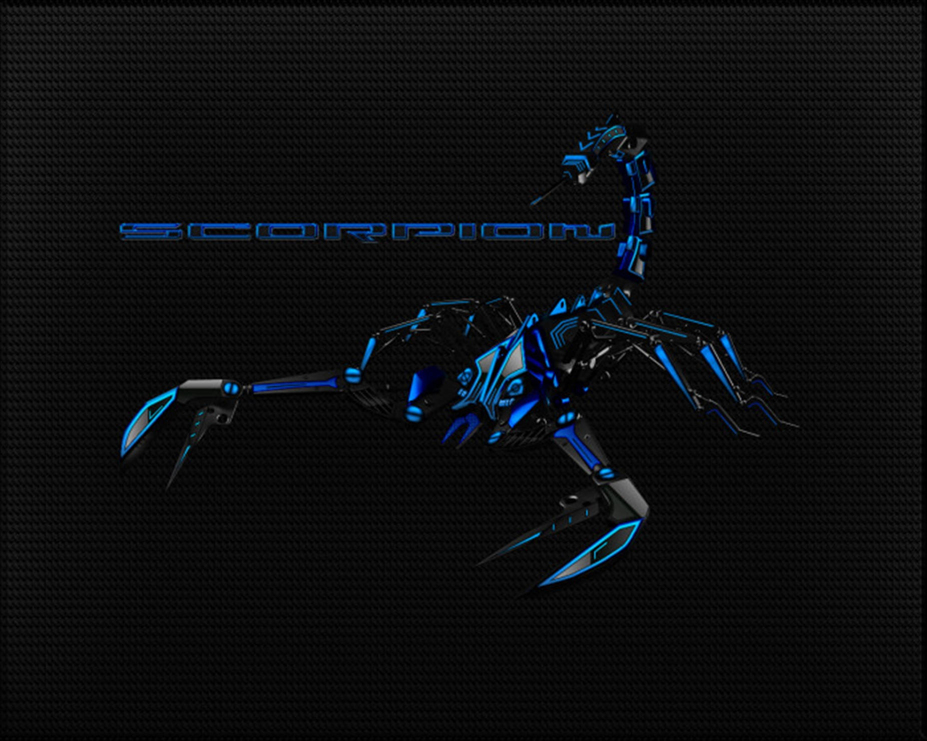 Scorpion Blue Aesthetic Robot Wallpaper