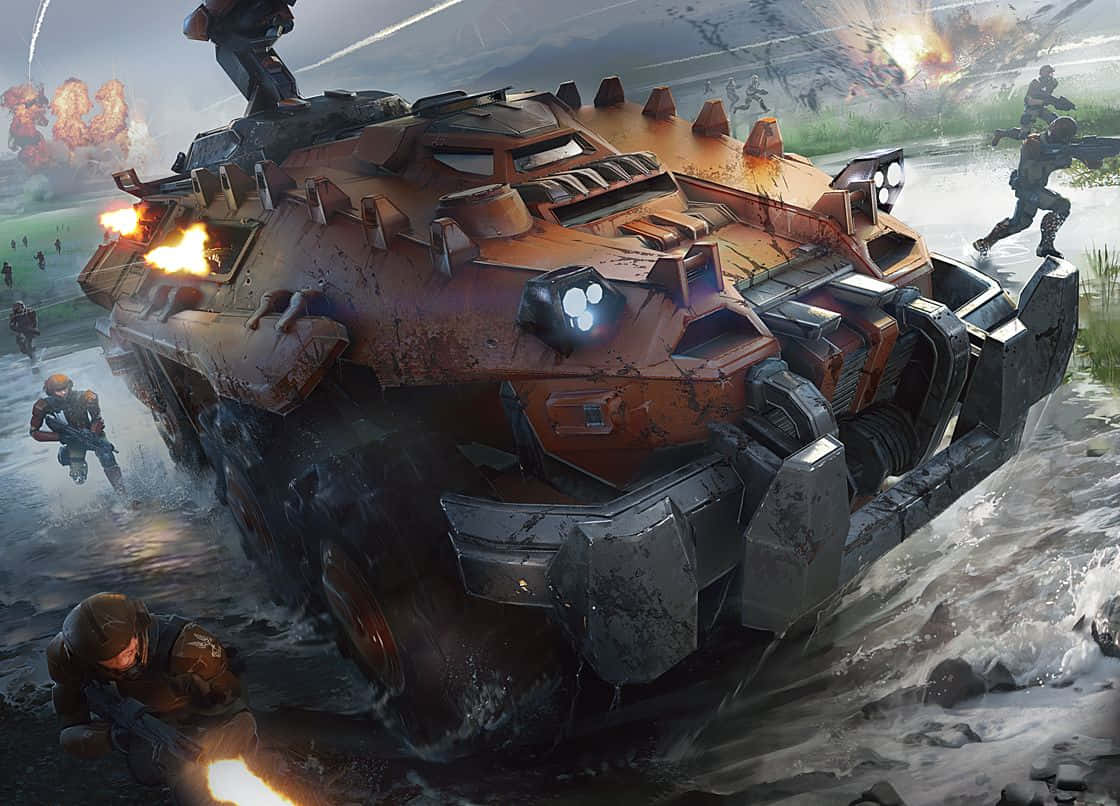 Elferoz Tanque De Escorpión Reina Supremo En El Mundo De Halo. Fondo de pantalla