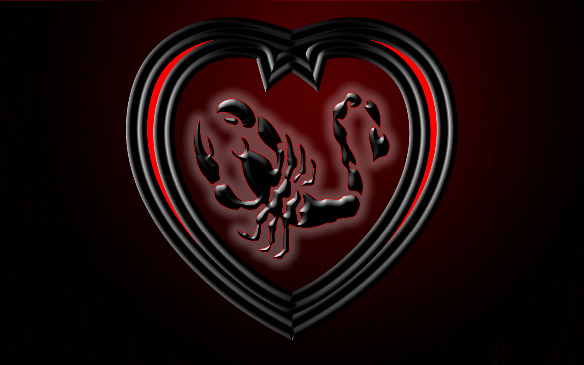 Scorpion Heart Dark Abstract Art