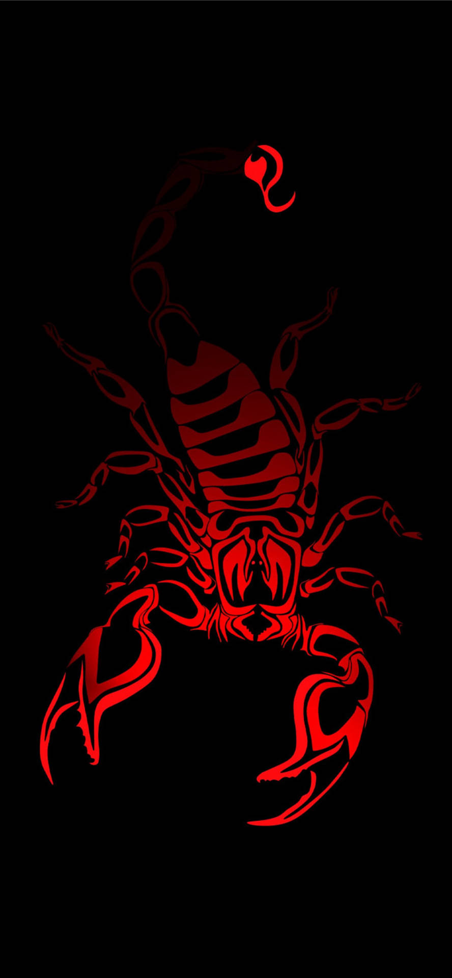 Skorpion Rød Æstetisk Stammekunst Tapet Wallpaper