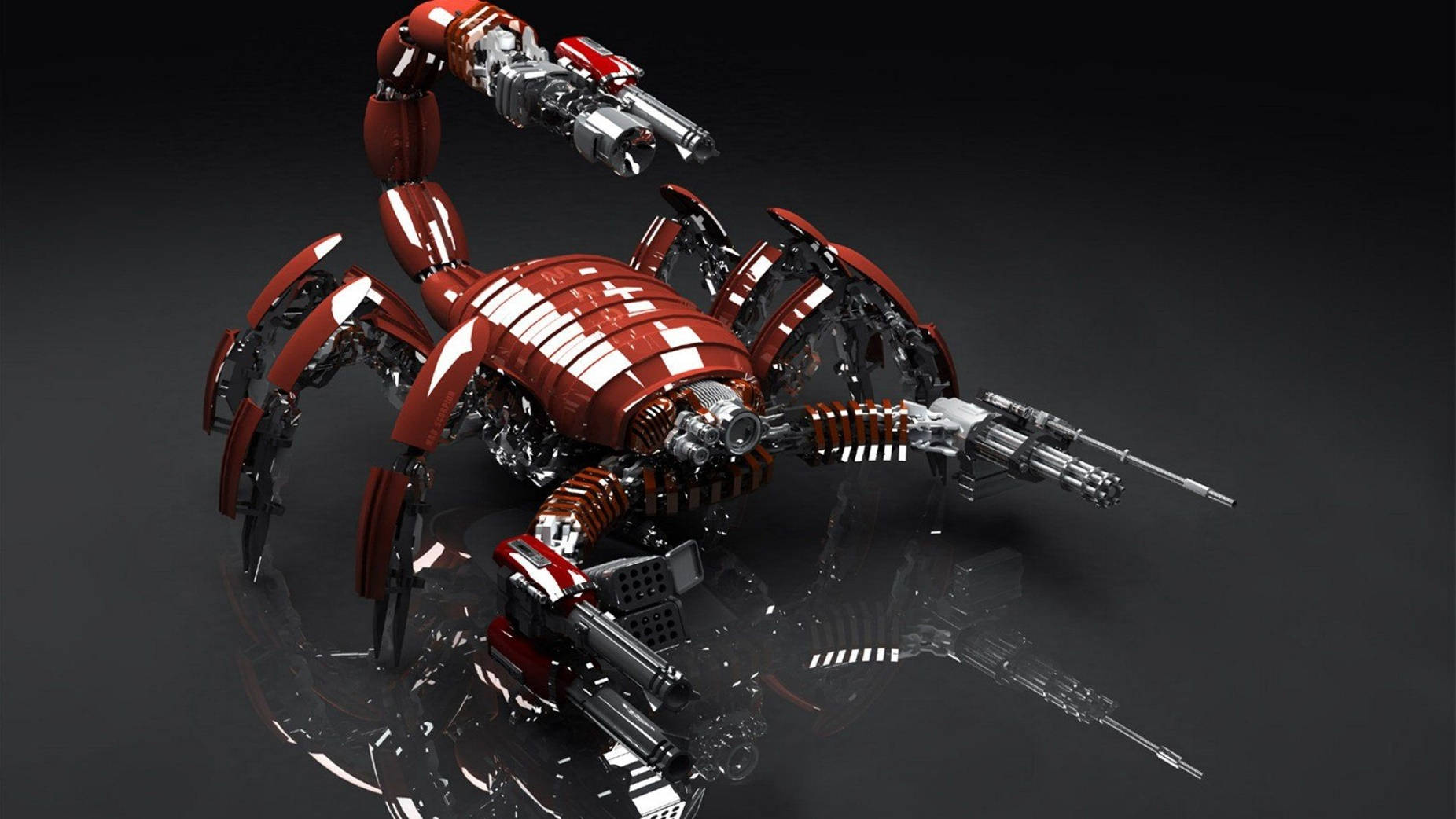 Scorpion Robot Red Aesthetic Wallpaper