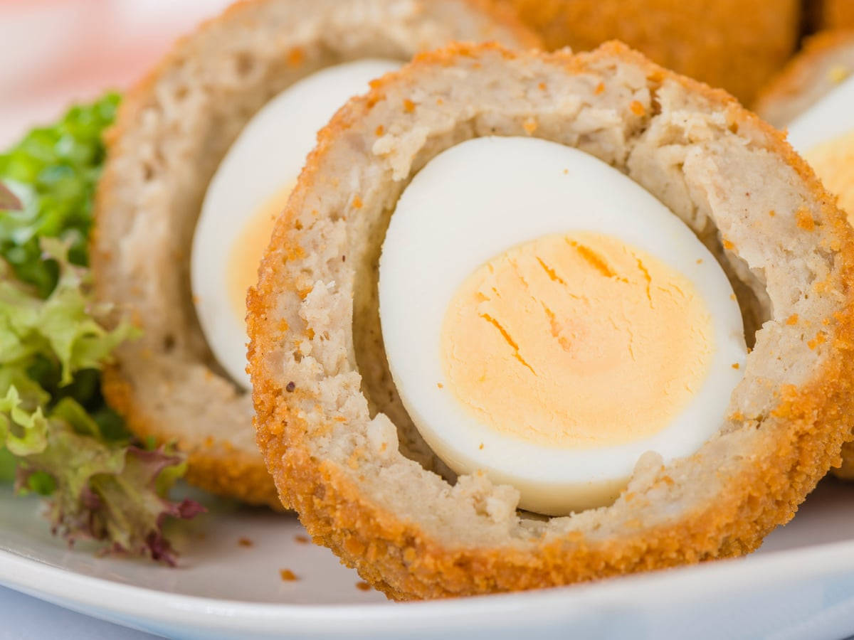 Scotch Egg With Fully Cooked Egg Yolk Wallpaper