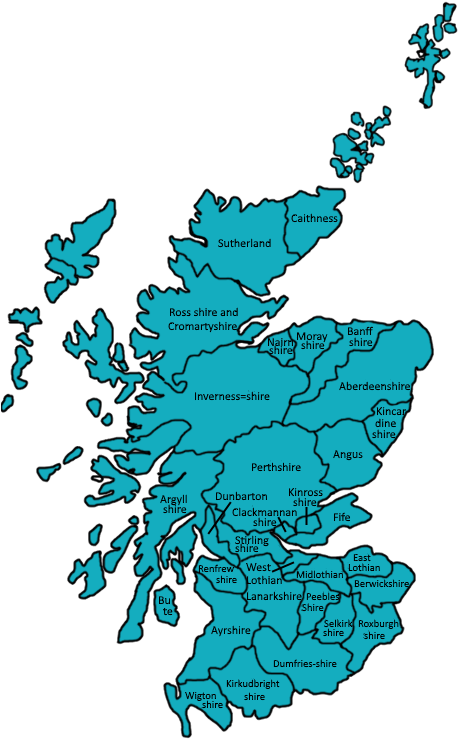 Scotland Administrative Counties Map PNG