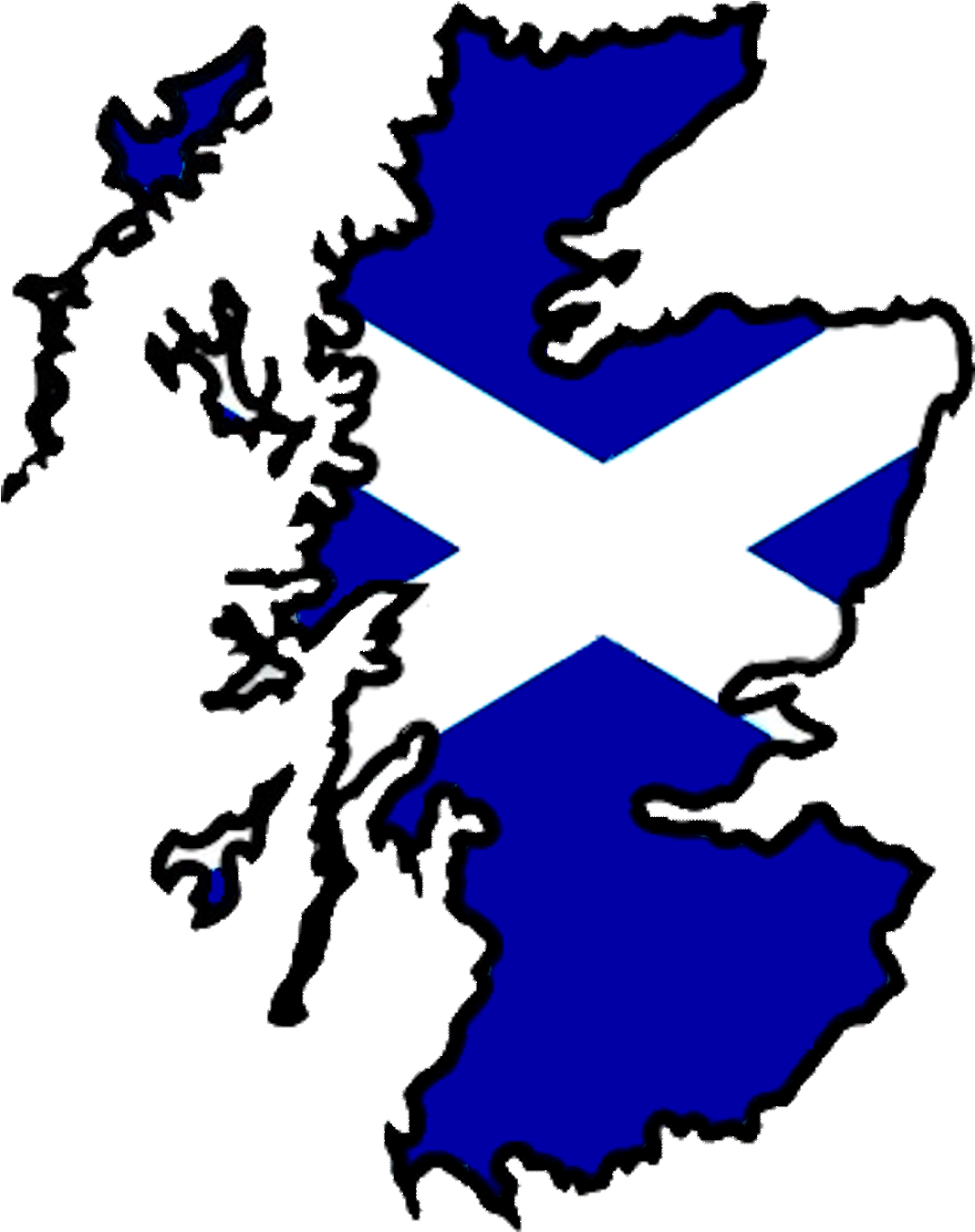 Scotland Mapwith Flag PNG
