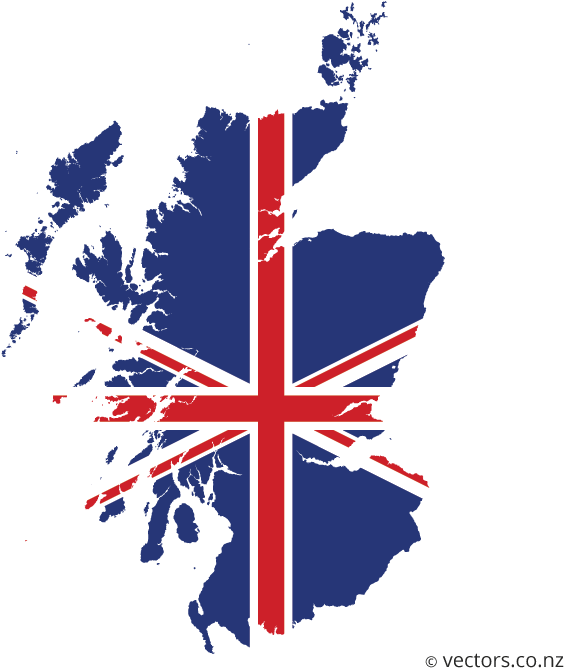 Scotland U K Union Jack Overlay Map PNG
