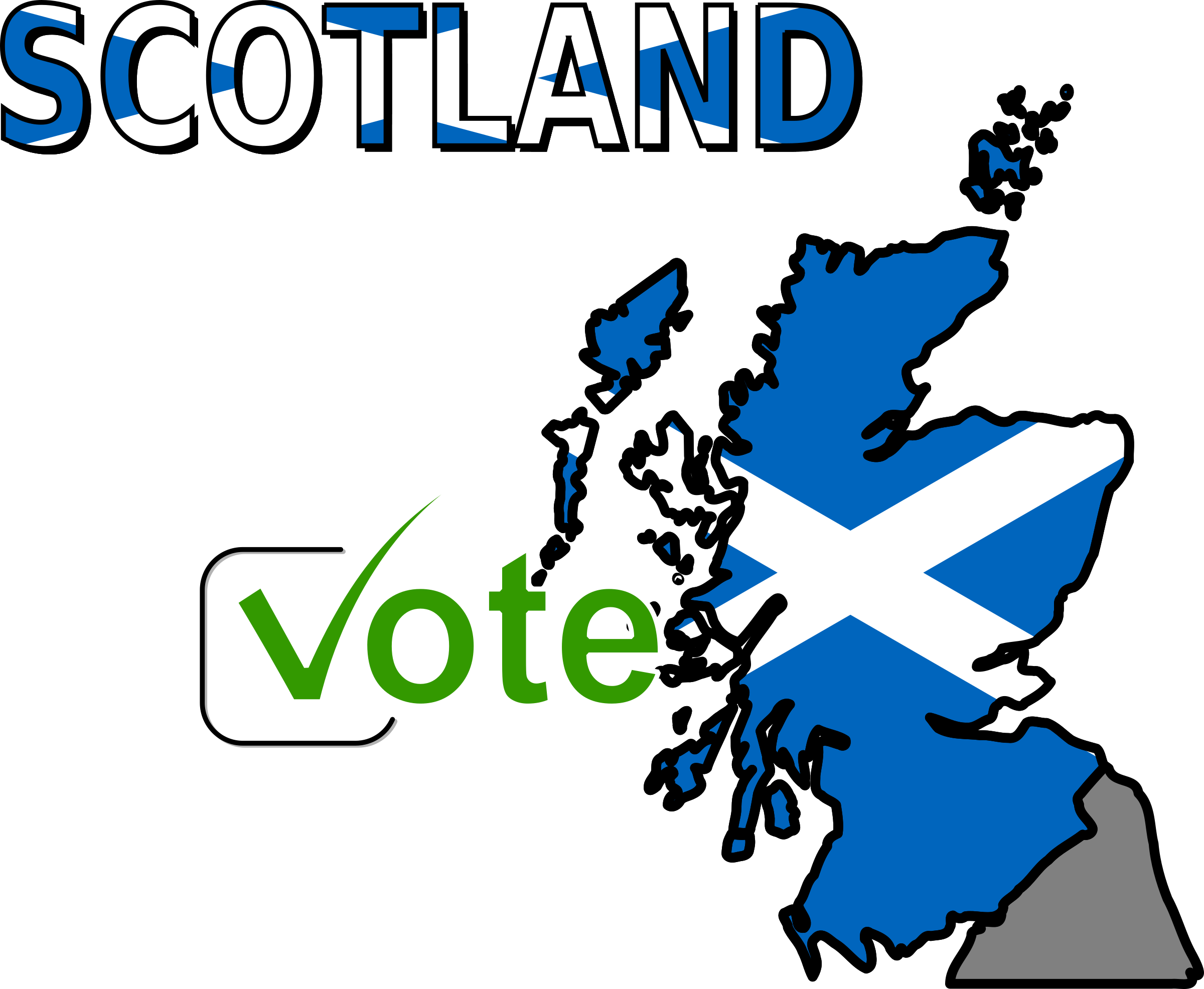 Scotland Vote Map Illustration PNG