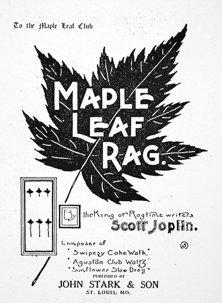 Scott Joplin Maple Leaf Rag Black And White Front Cover Wallpaper