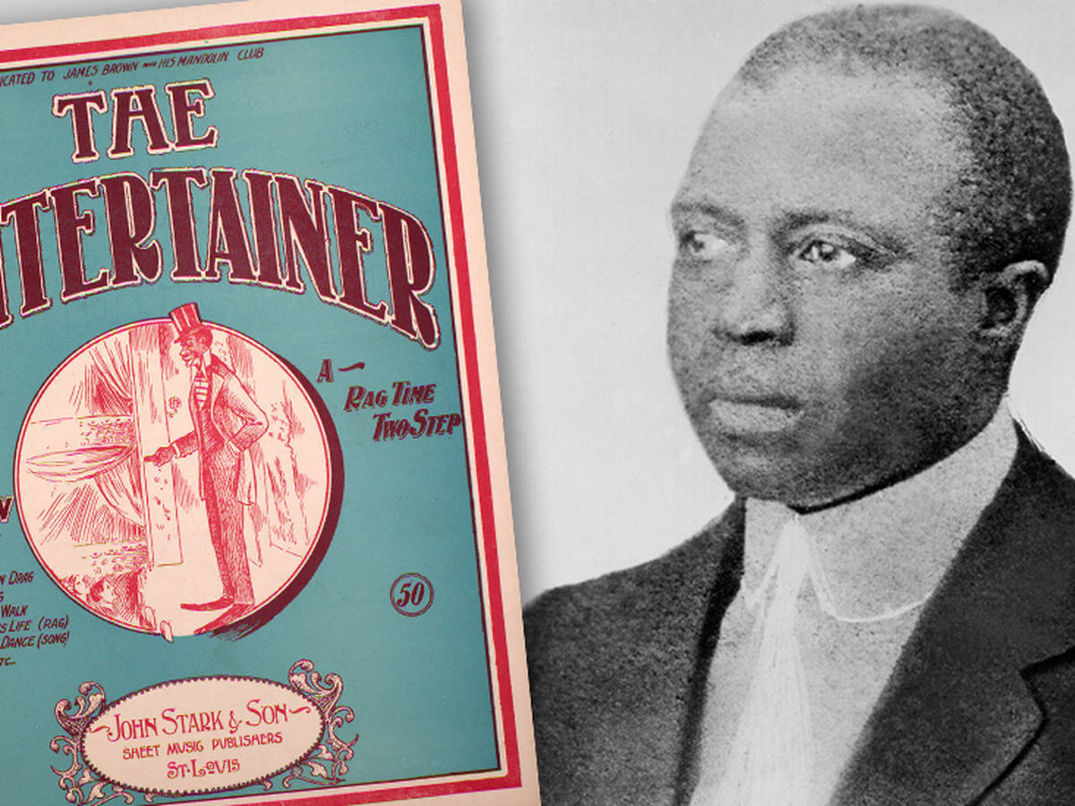 Scott Joplin Portrait And Music Sheet Wallpaper