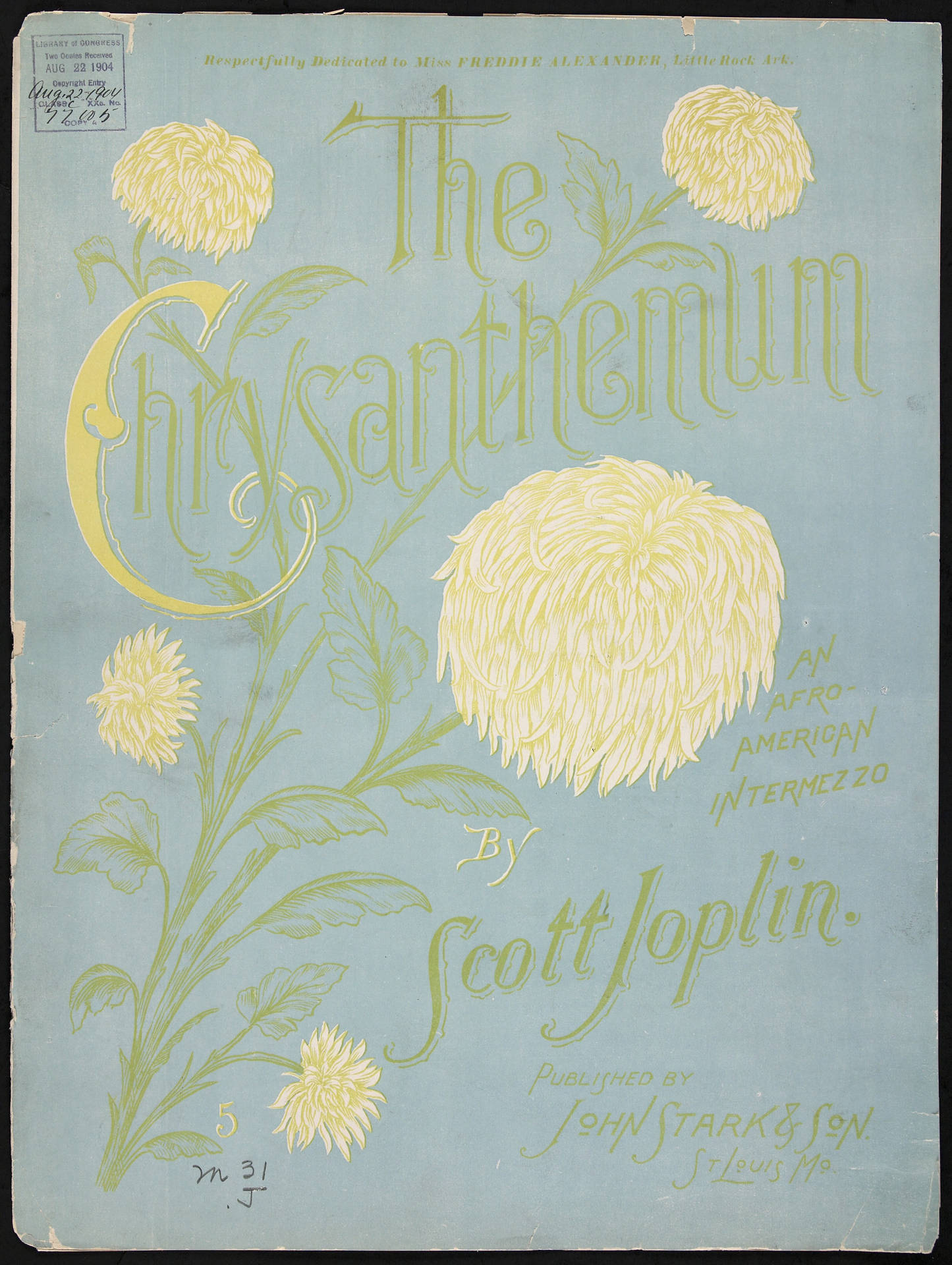 Scott Joplin The Chrysanthemum Rag Faded Front Cover Wallpaper