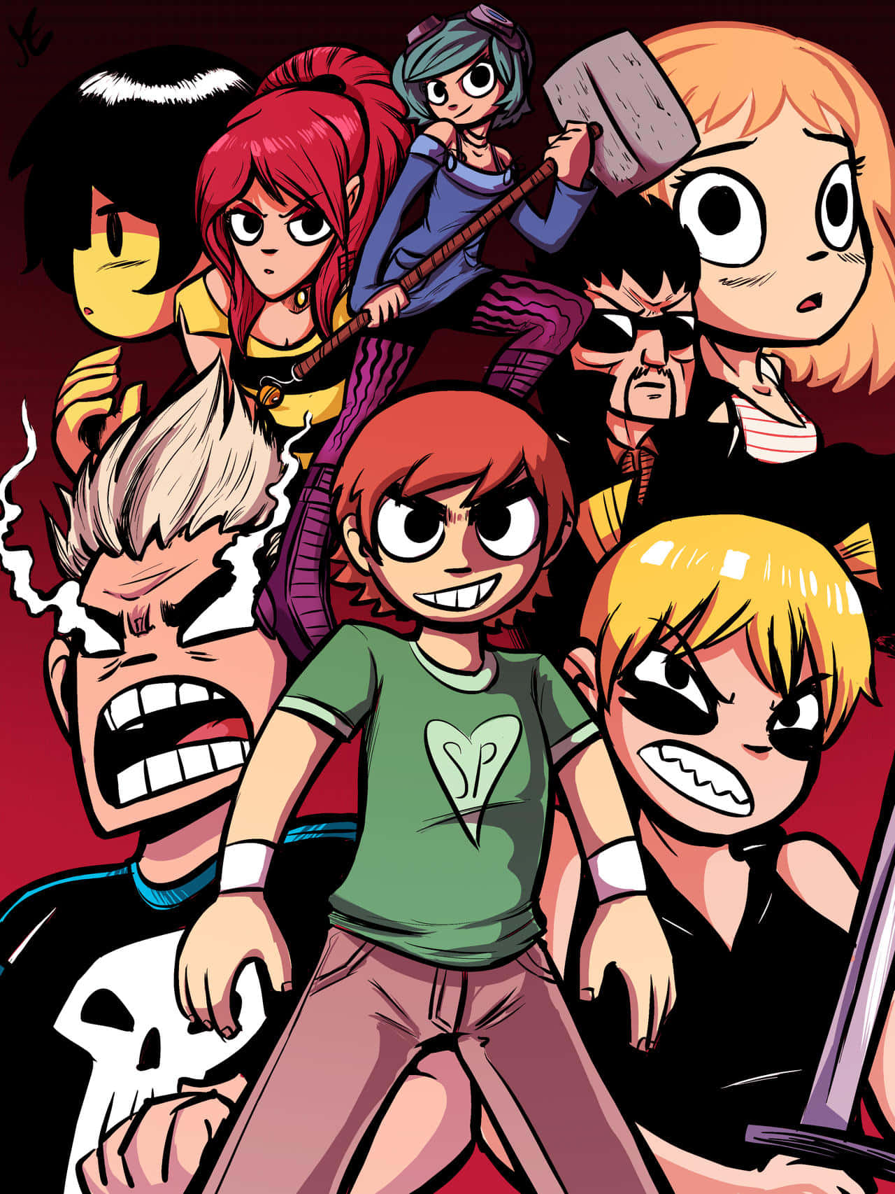 Scott Pilgrim Characters Illustration