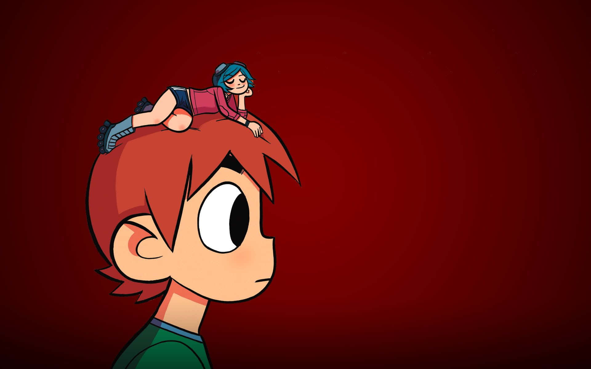 A Cartoon Character Is Sitting On Top Of Someone's Head Wallpaper
