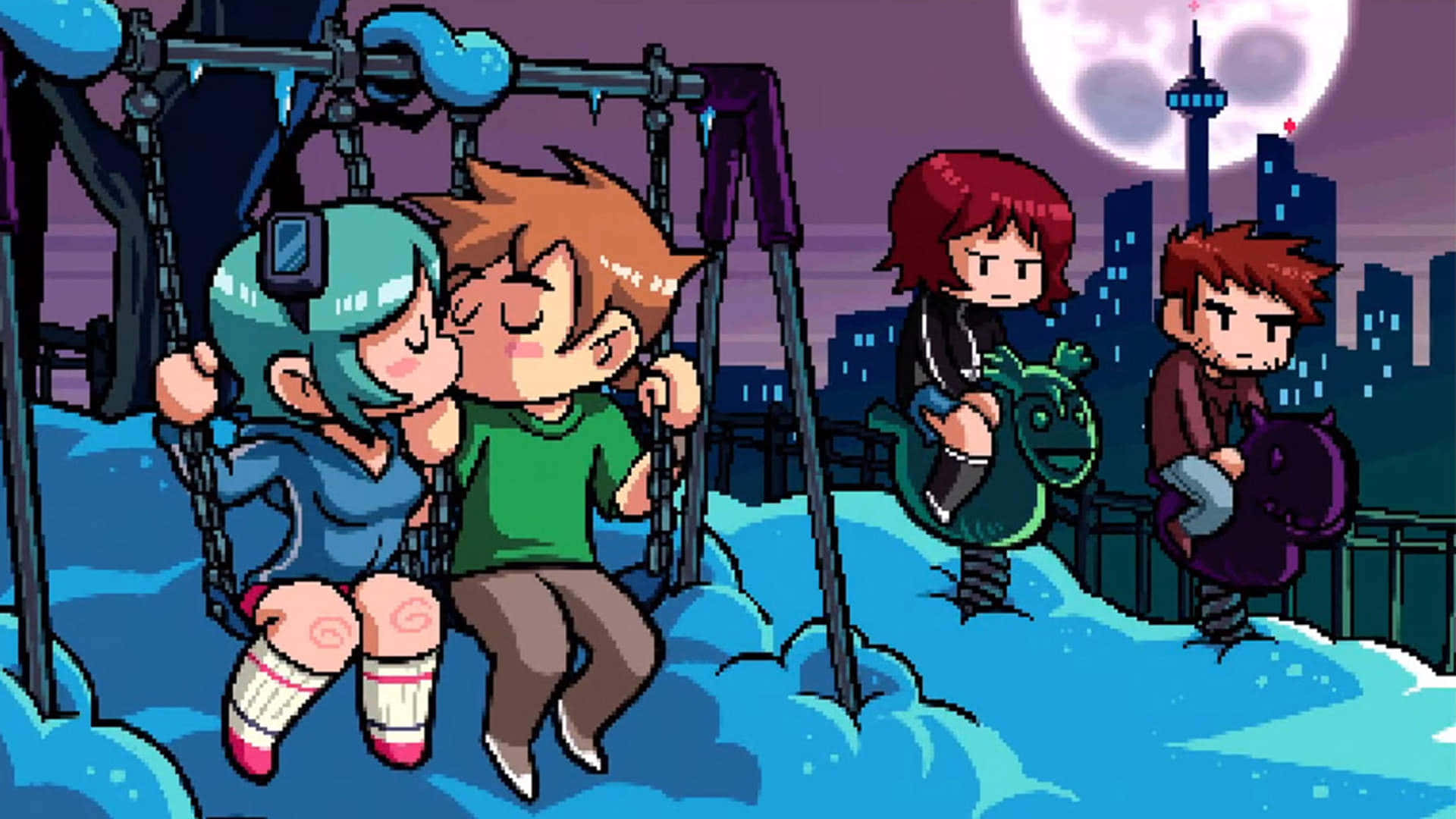 Scott Pilgrim Swing Scene Pixel Art