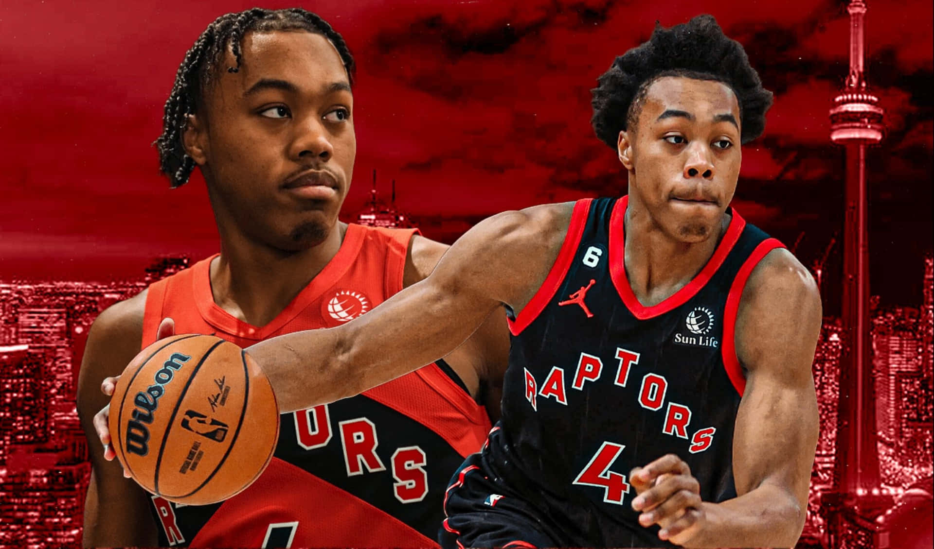 Scottie Barnes Toronto Raptors Basketball Action Wallpaper