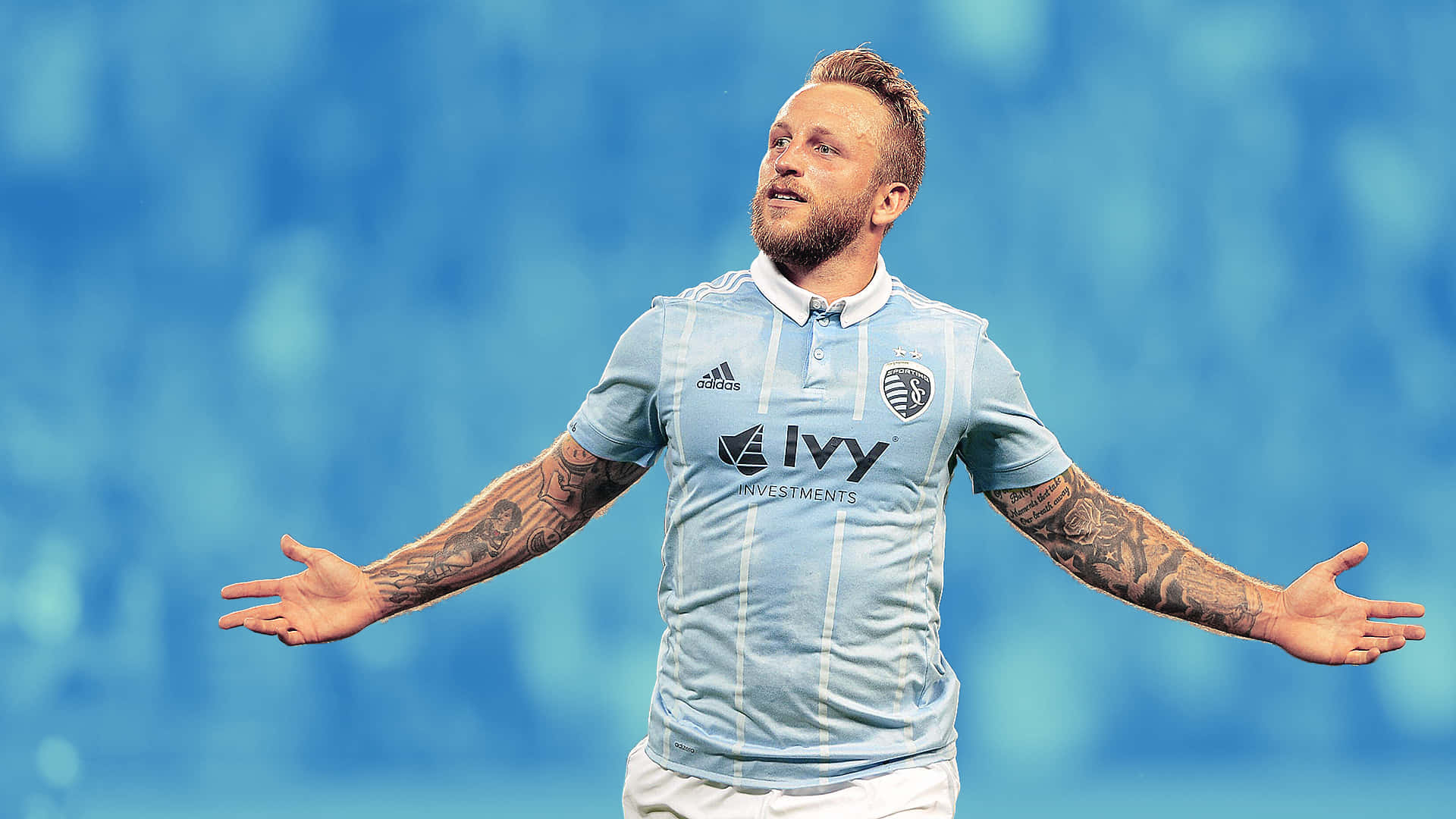 Scottish Professional Football Player Johnny Russell Blue Jersey Wallpaper