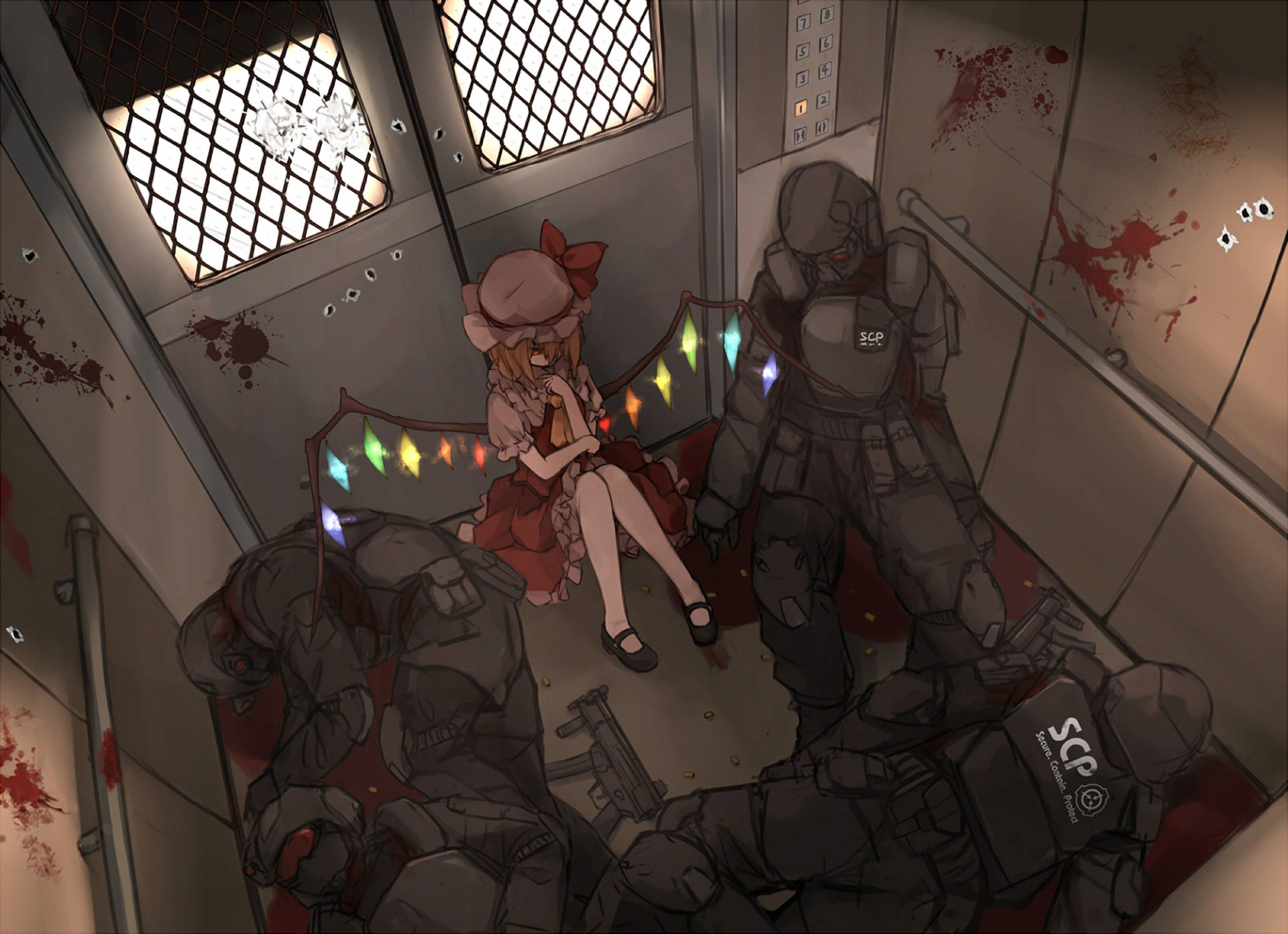 SCP Soldiers With Flandre Scarlet Wallpaper