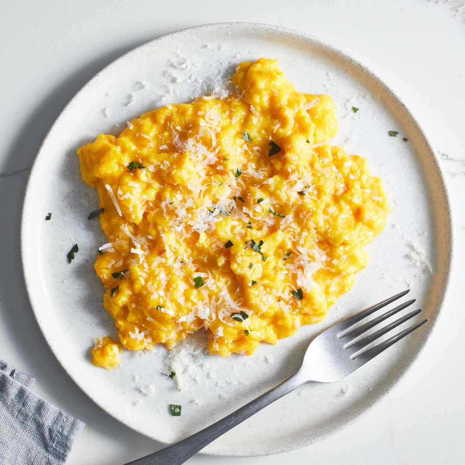 A delicious plate of scrambled eggs