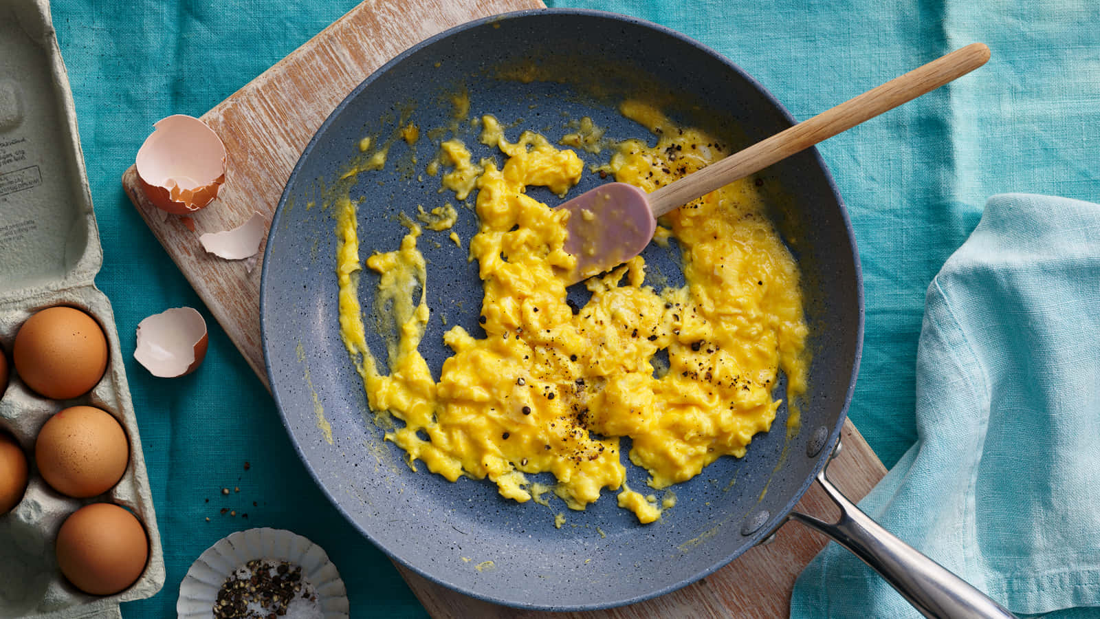Enjoy a delicious plate of scrambled eggs for breakfast today!
