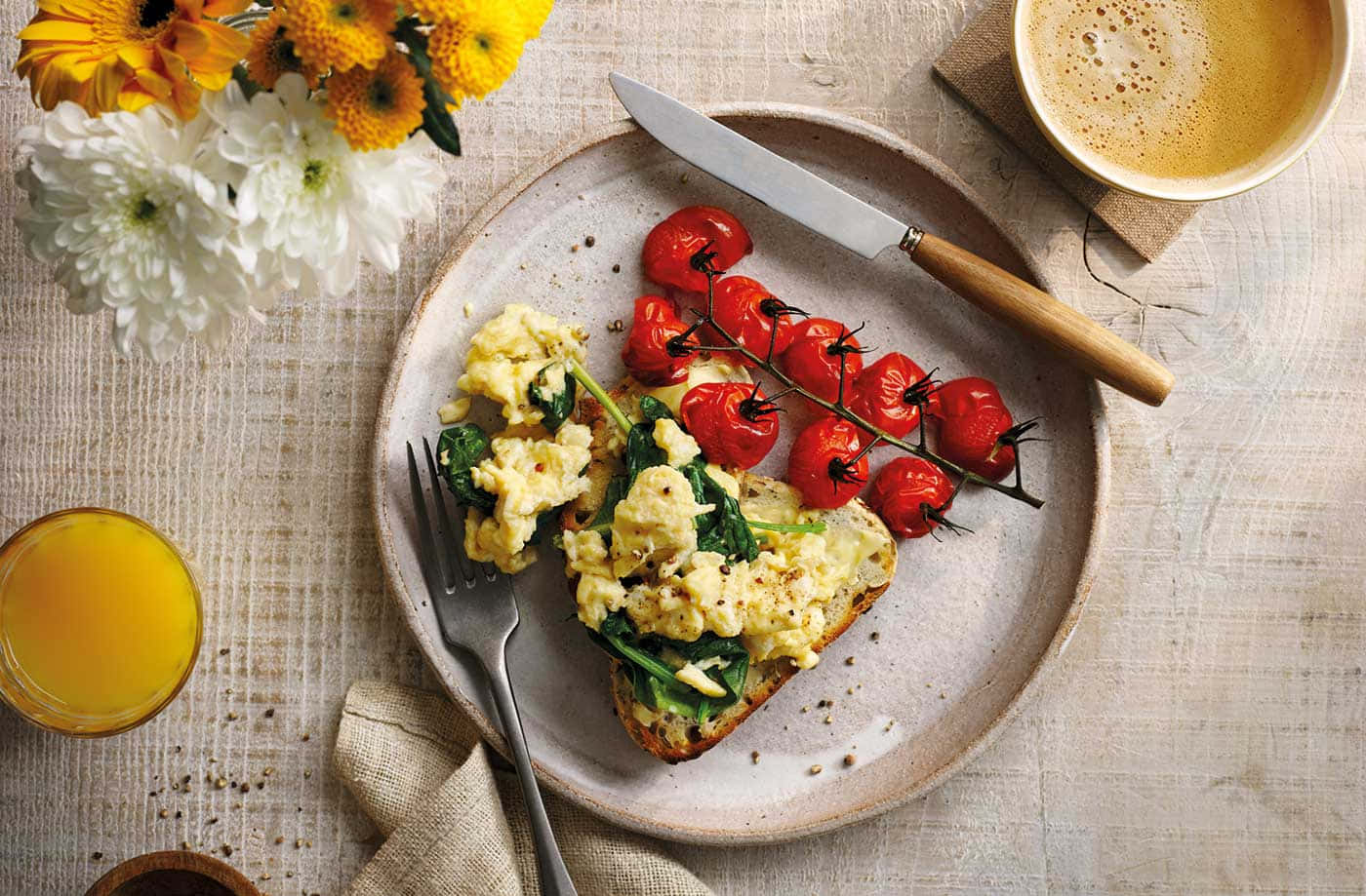 Deliciously scrambled eggs with just the right amount of salt.