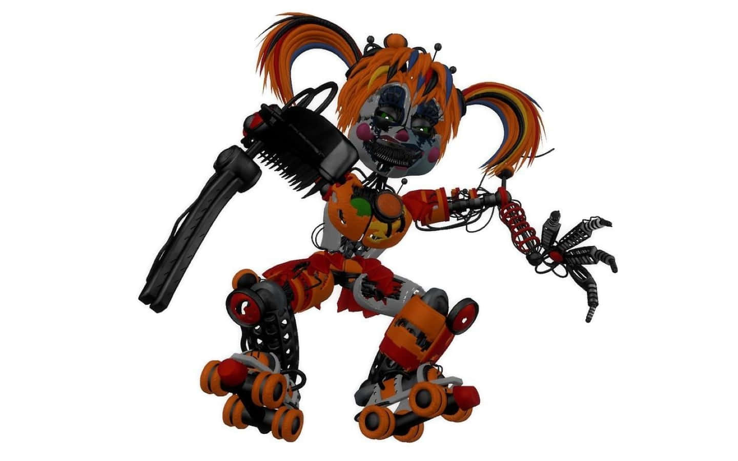 Scrap Baby from Five Nights at Freddy's in a Fierce Stance Wallpaper