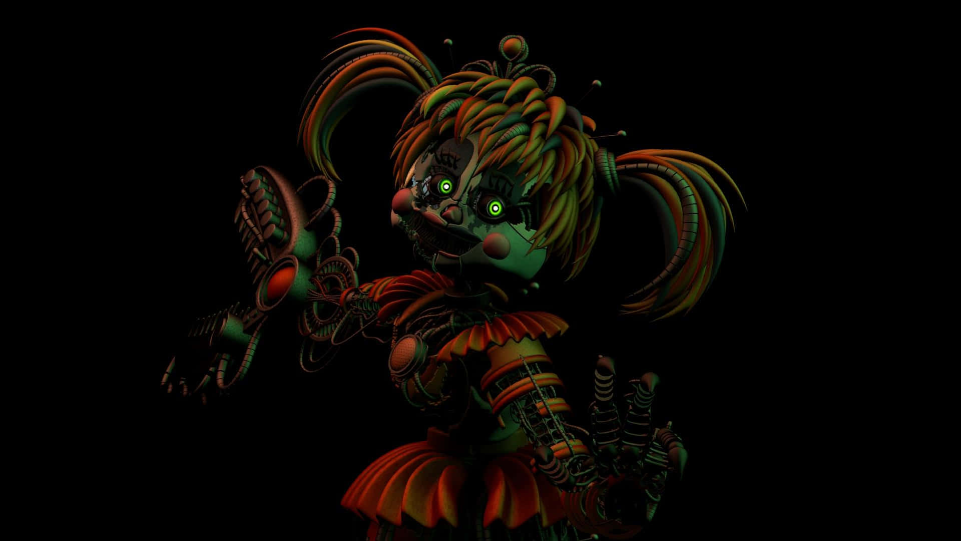 Fierce Scrap Baby from the Five Nights at Freddy's Game Series Wallpaper