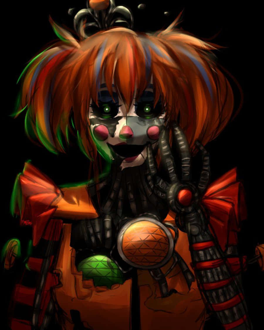 Enigmatic Scrap Baby on a Heart-Pounding Adventure Wallpaper