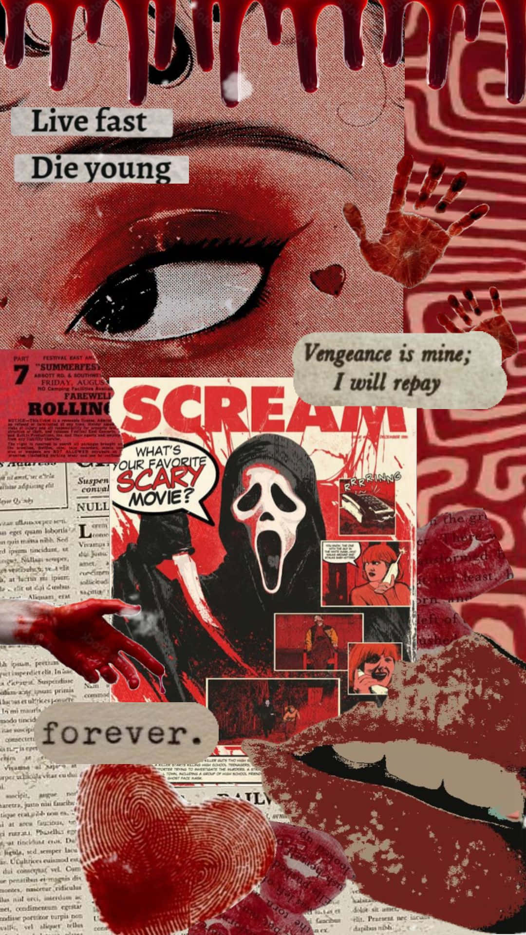Scream Collage Art Wallpaper