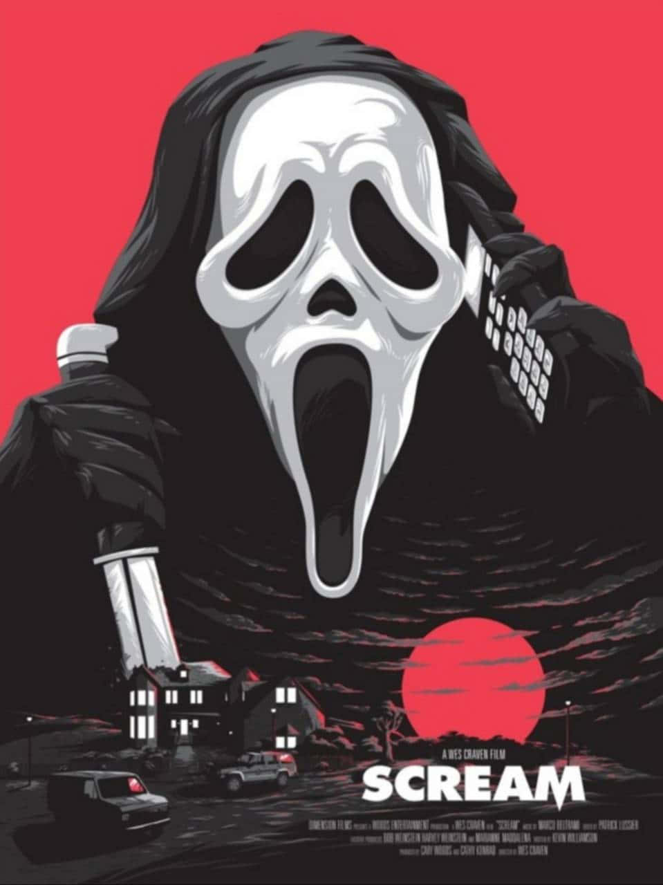 Skrig Ghostface Vector Art Plakat Wallpaper Wallpaper