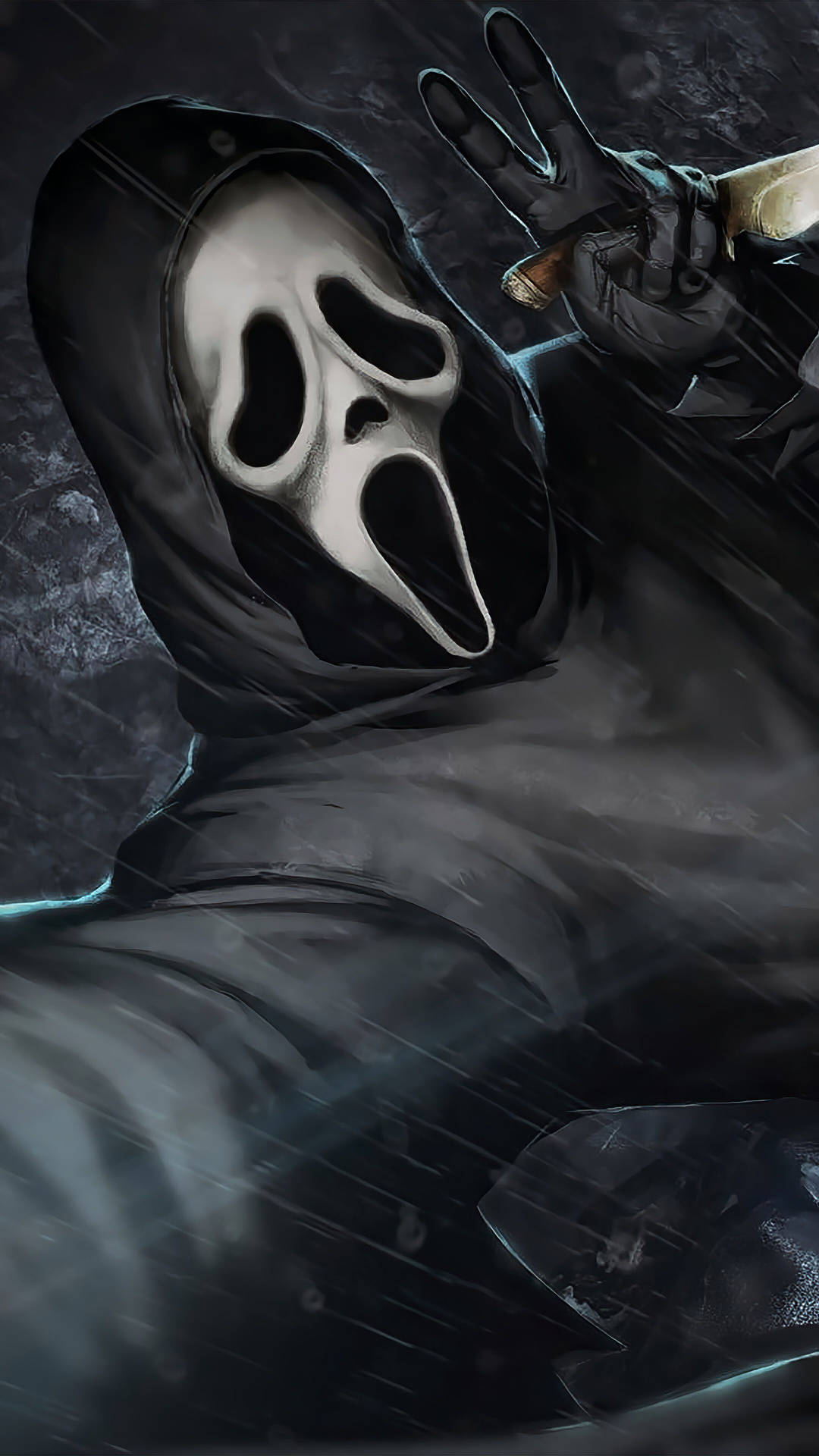 Artistic Digital Painting of Ghostface from Scream Wallpaper