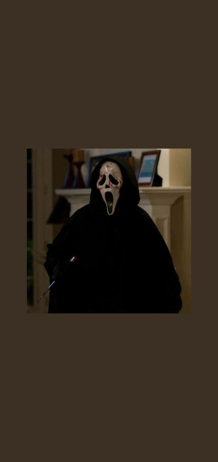 Scream Ghostface With Bloodied Mask Wallpaper