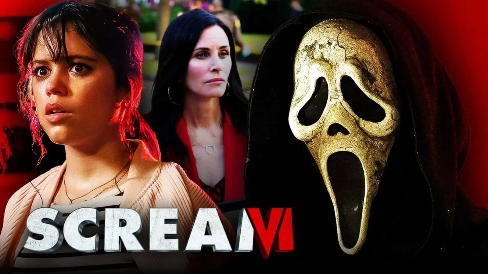 Scream6 Movie Castand Ghostface Mask Wallpaper