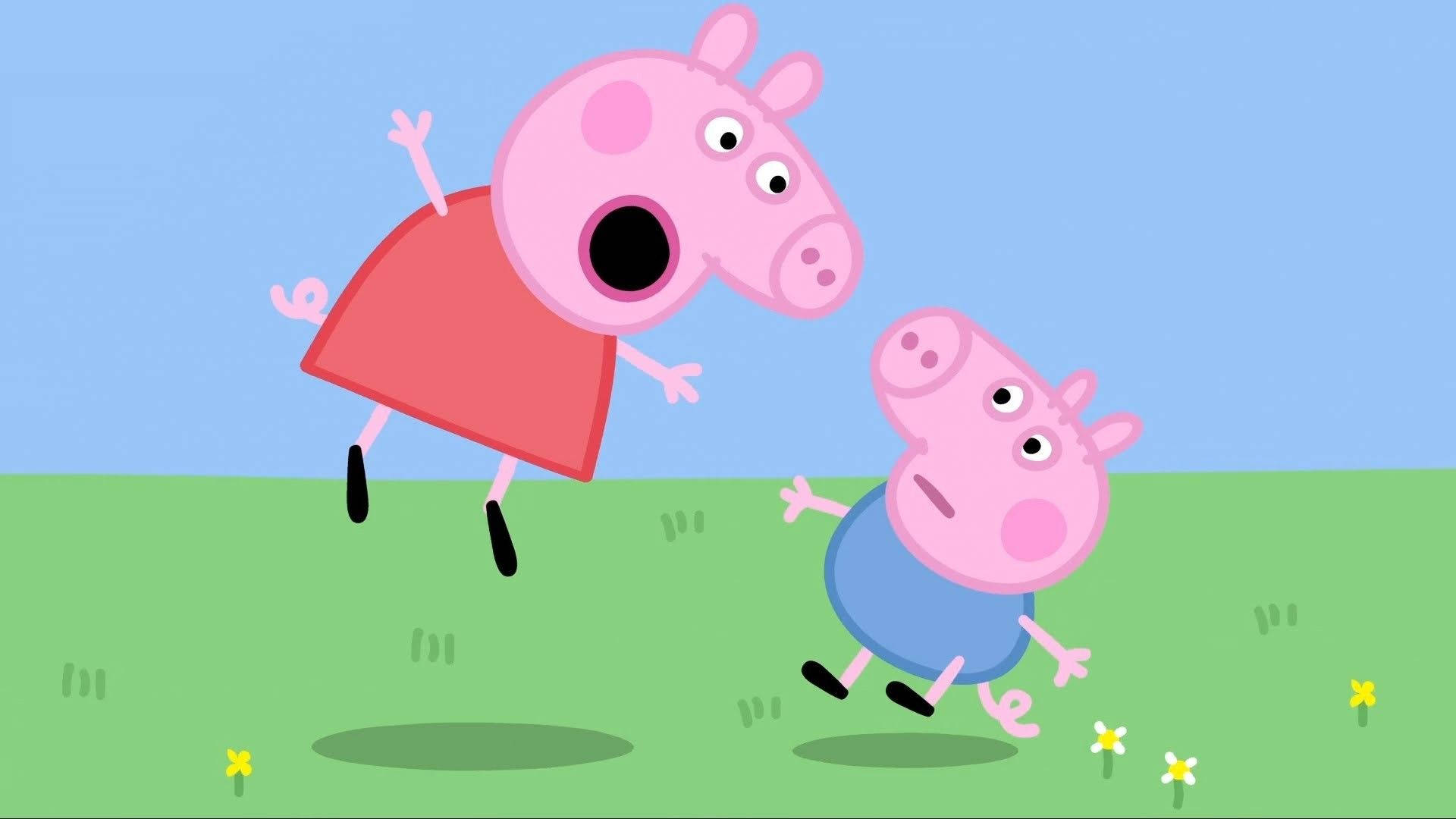 Peppa Pig screaming and scaring George wallpaper.