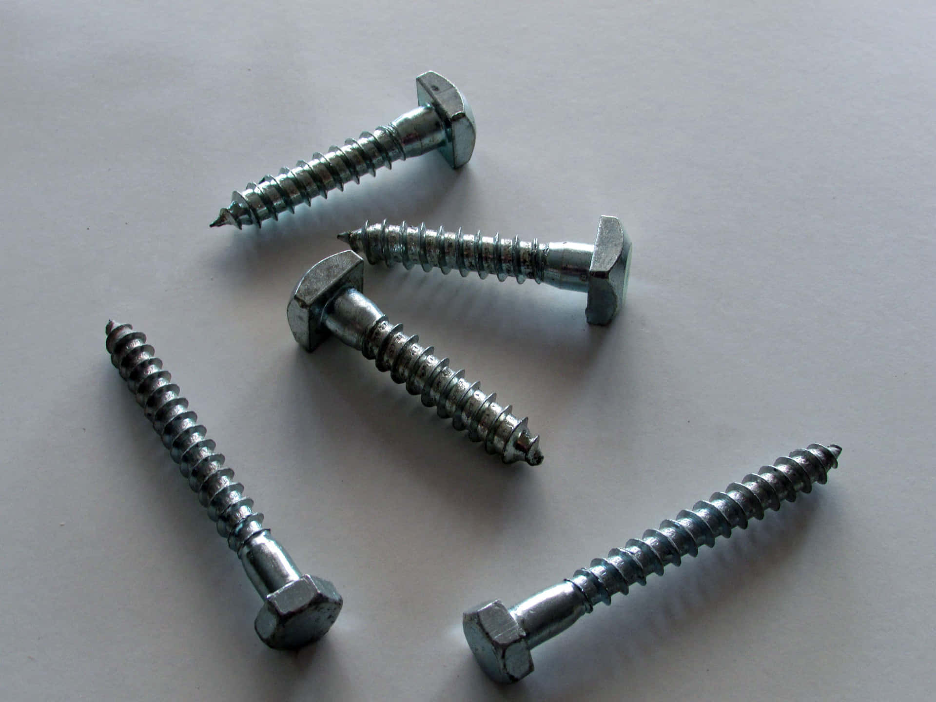 "Close-Up View of Industrial Metal Screw"