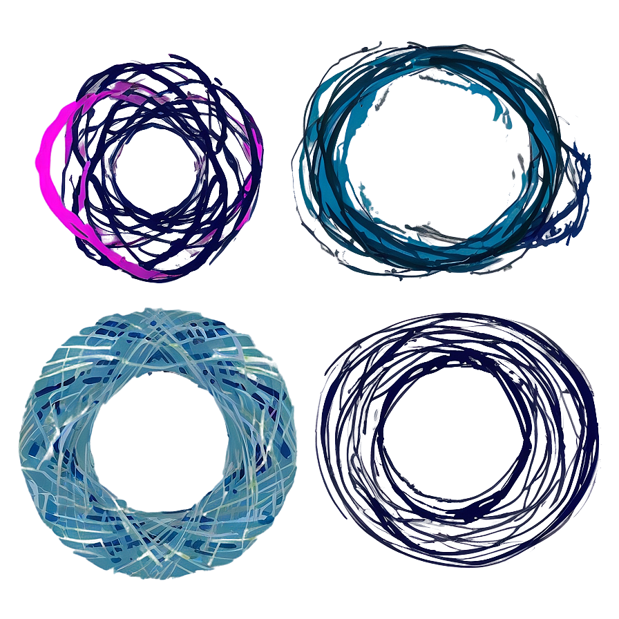 Scribble Circle Shapes Png Iei PNG