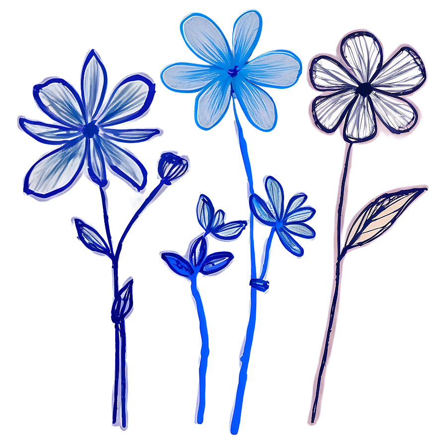 Scribble Flower Sketches Png 90 PNG