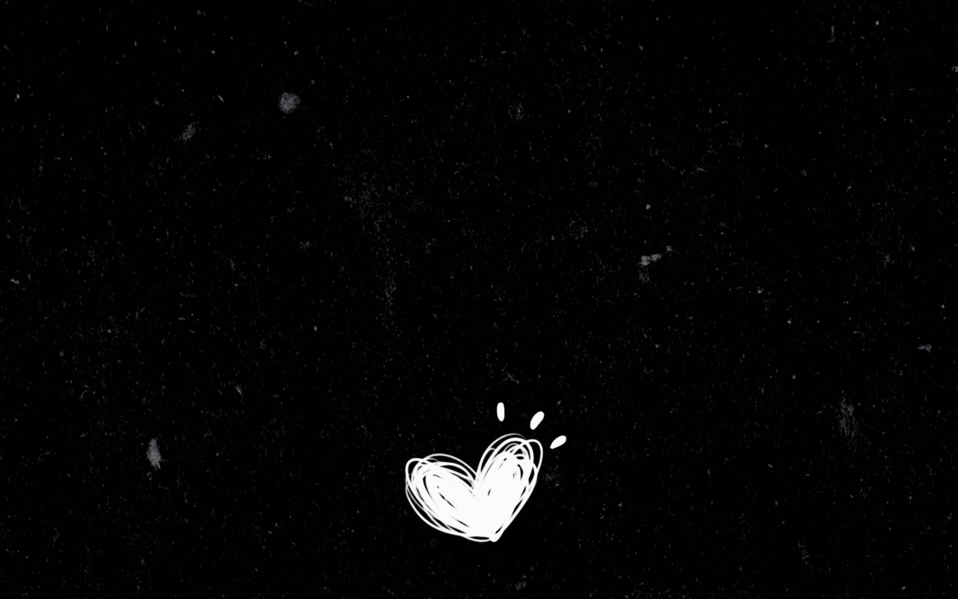 Scribbled Black And White Heart