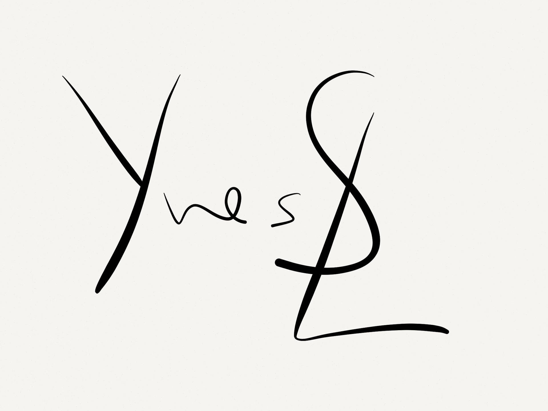 Scribbled Yves Saint Laurent Designer Logo Wallpaper