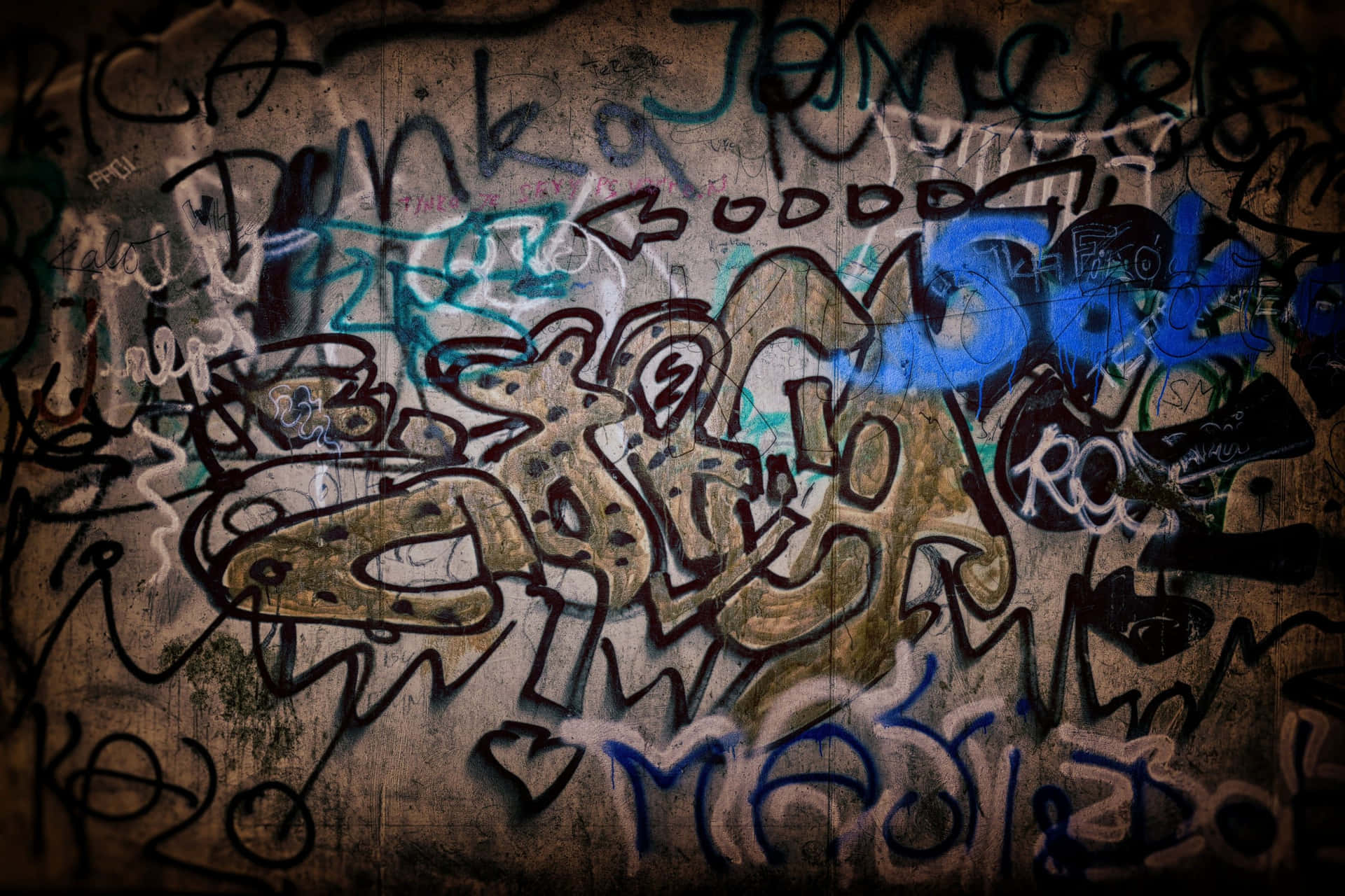 Scribbles In A Graffiti Wall Art Background