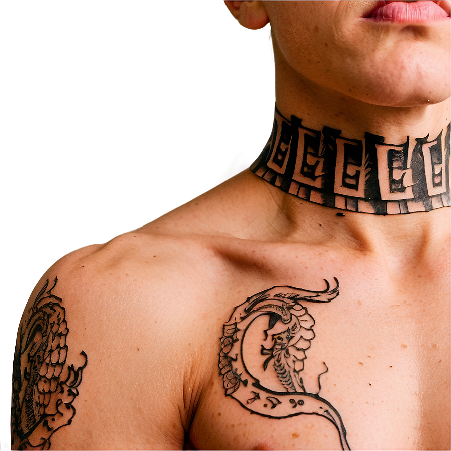 Script Neck Tattoo Imagery Png Pbp PNG